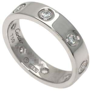 CARTIER Authentic 18k Silver Diamond Love Ring #46